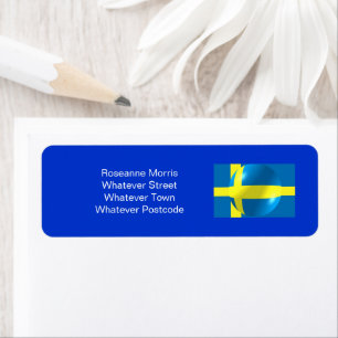 Swedish Flag Return Address Label