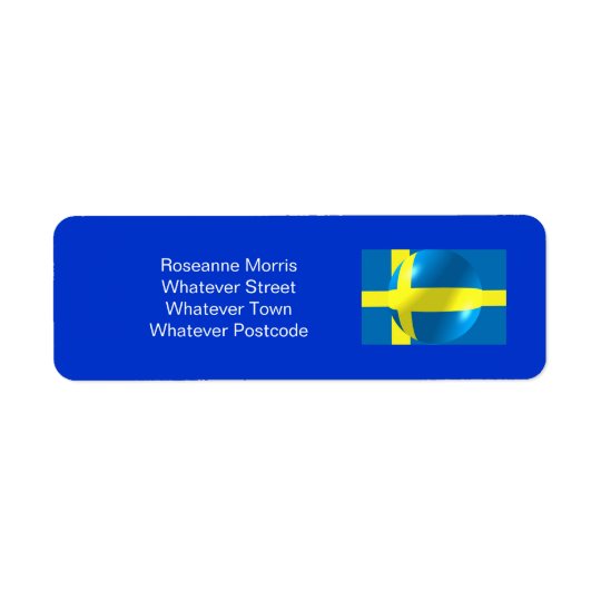 Swedish Flag Return Address Label