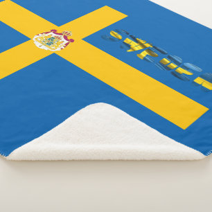 Swedish flag sherpa blanket