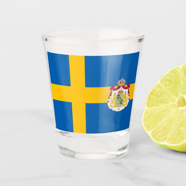 Swedish flag shot glass (Front)