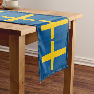 Swedish Flag & Sports fan house decor / Sweden Short Table Runner