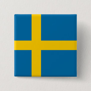 Swedish Flag (Sweden) 15 Cm Square Badge