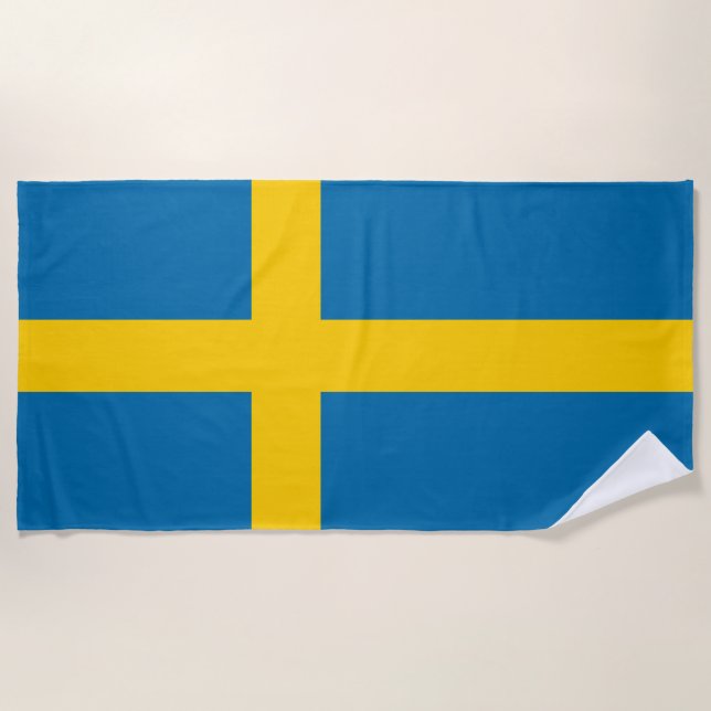 Swedish Flag (Sweden) Beach Towel (Front)