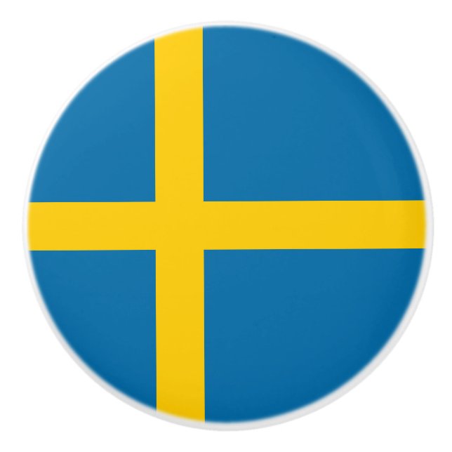 Swedish Flag (Sweden) Ceramic Knob (Front)
