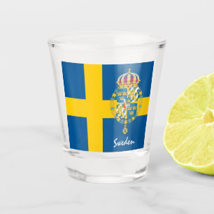 Swedish Flag & Sweden country patriot /sports Shot Shot Glass