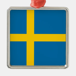 Swedish Flag (Sweden) Metal Tree Decoration