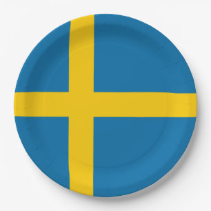 Swedish Flag (Sweden) Paper Plate