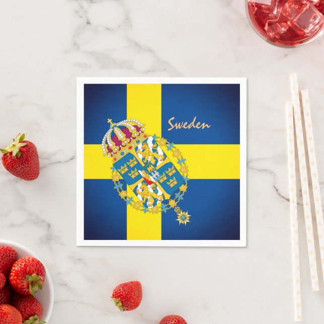 Swedish Flag & Sweden party, birthday /sports Napkin (Insitu)