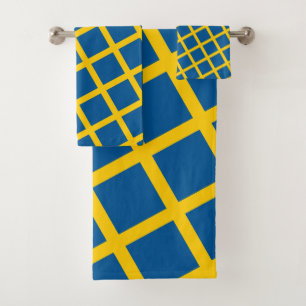 Swedish Flag & Sweden travel, holiday/sport fans Bath Towel Set