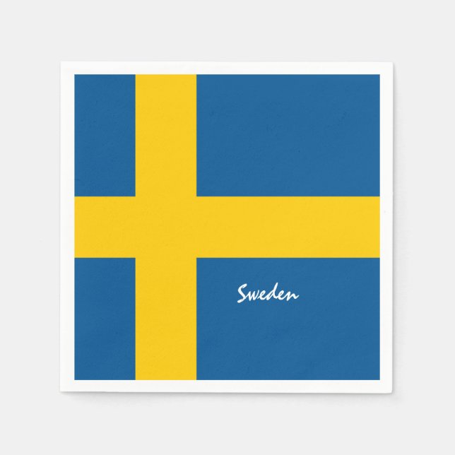 Swedish Flag & Sweden travel, holiday/sport fans Napkin (Front)