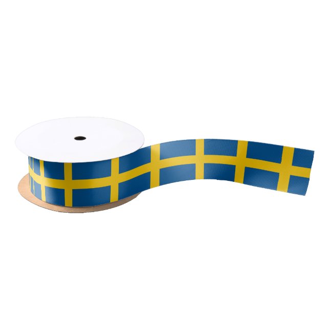 Swedish Flag & Sweden travel, holiday/sports Satin Ribbon (Spool)