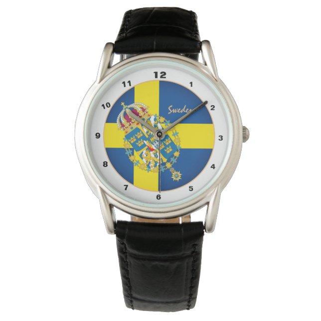 Swedish Flag & Sweden trendy fashion /design Watch (Front)