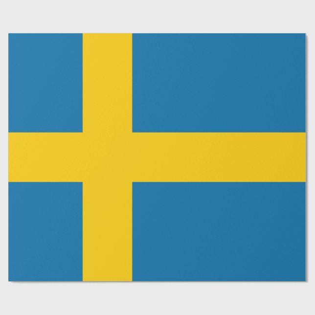 Swedish Flag (Sweden) Wrapping Paper (Flat)