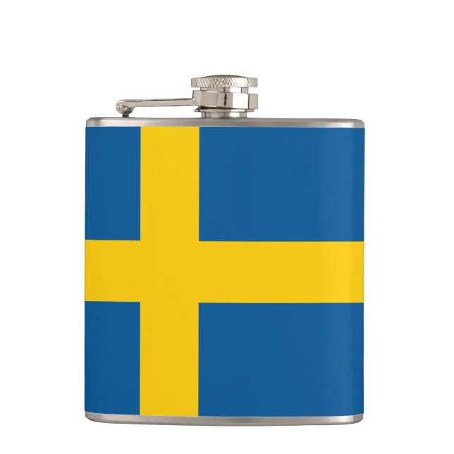 Swedish Flag & travel Sweden /sports fans Hip Flask (Front)