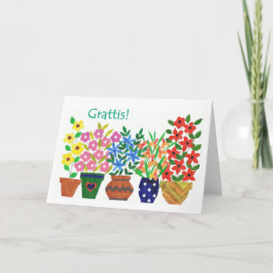 Swedish 'Flower Power' Congratulations Card