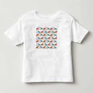 Swedish Folk Art Dola Horses and Flowers Pattern Toddler T-Shirt