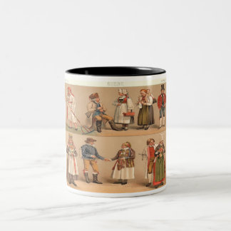 Swedish Folk Costumes. Two-Tone Coffee Mug