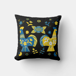 Swedish Folk Dala Rooster Cushion