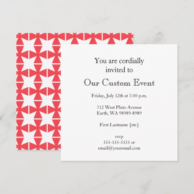 Swedish Freemasons Cross Invitation (Front/Back)