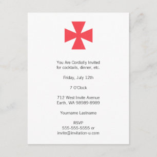 Swedish Freemasons Cross Invitation