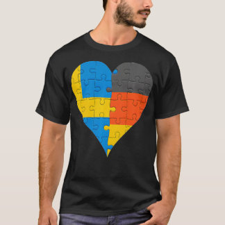 Swedish German Flag Heart back roads shirt