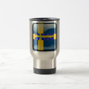 Swedish glossy flag travel mug