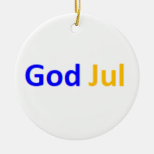swedish god jul ceramic tree decoration