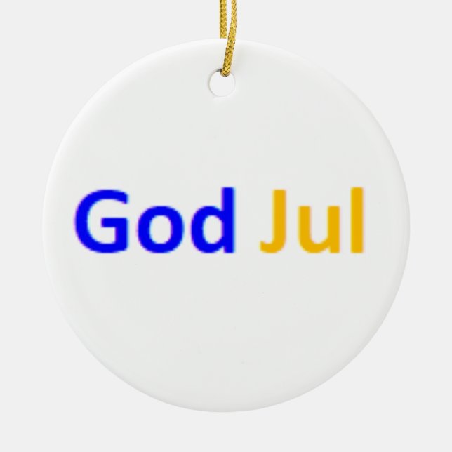 swedish god jul ceramic tree decoration (Front)