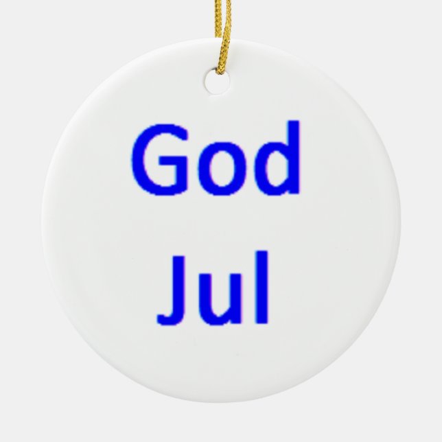 swedish god jul ceramic tree decoration (Front)