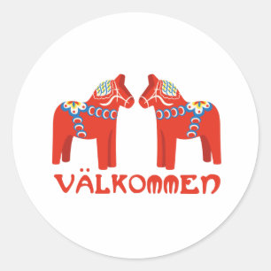 Swedish Horse Valkommen Classic Round Sticker