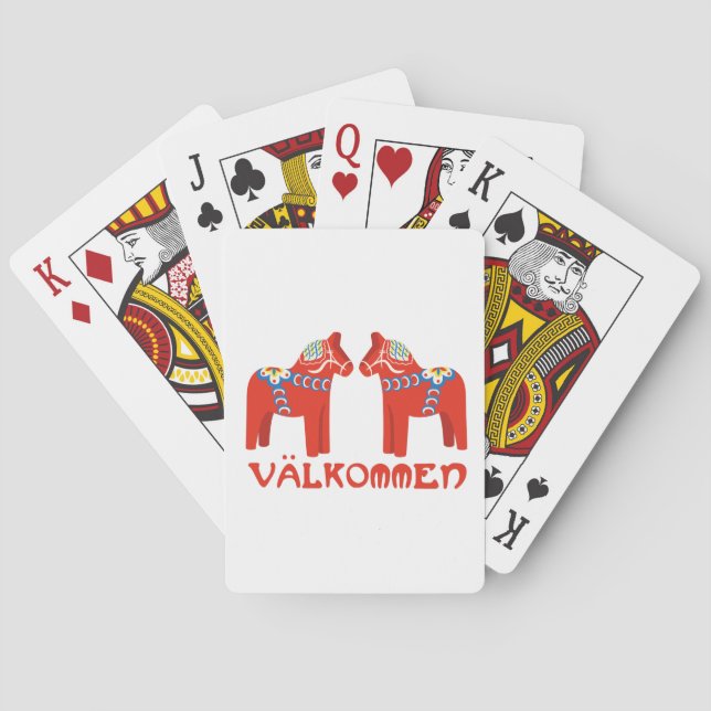 Swedish Horse Valkommen Playing Cards (Back)