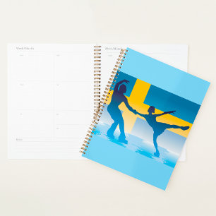 Swedish Ice Skating Duo Silhouette Planner