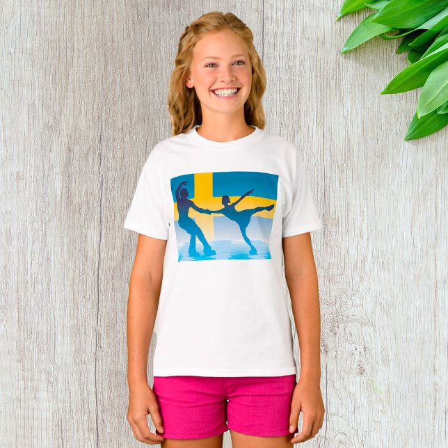 Swedish Ice Skating Duo Silhouette T-Shirt (Creator Uploaded)