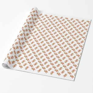 Swedish Jul Bok Traditional Scandinavian Folk Art Wrapping Paper