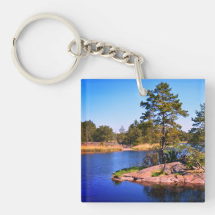 swedish  landscap, photo key ring