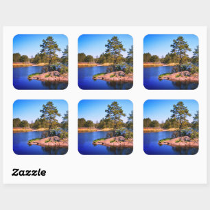 swedish landscap, photo square sticker