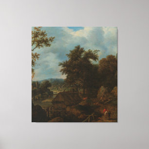 Swedish Landscape with a Water Mill, Allaert van E Canvas Print