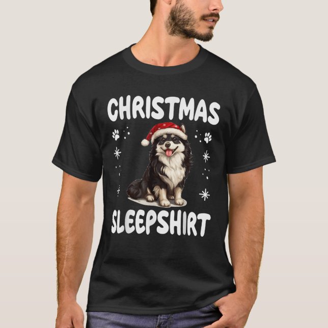 Swedish Lapphund Dog Nightgown Pajama Christmas Sl T-Shirt (Front)