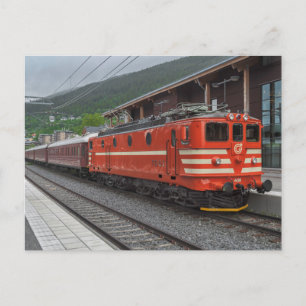 Swedish Ma 408 el.locomotive with passenger train Postcard