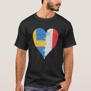 Swedish Maltese Flag Heart T-Shirt