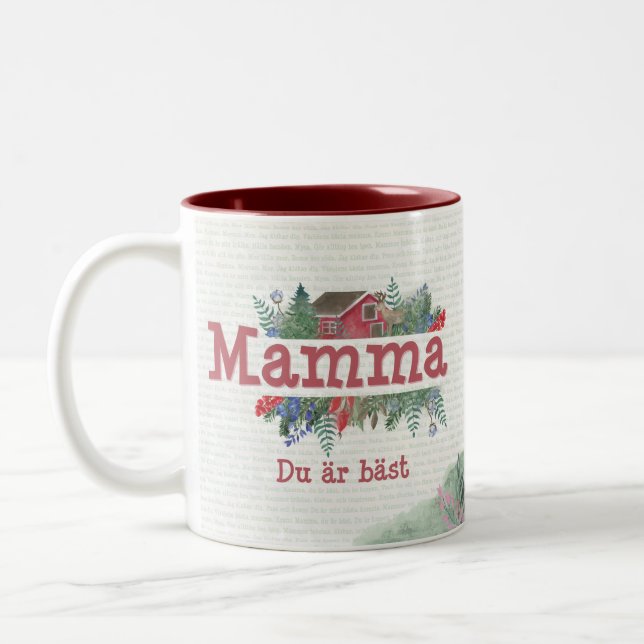 Swedish Mamma Jag älskar dig  Two-Tone Coffee Mug (Left)