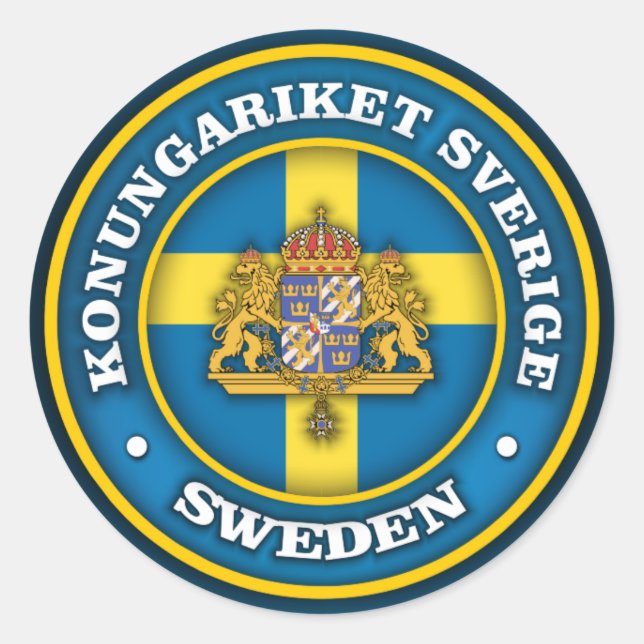Swedish Medallion Classic Round Sticker (Front)