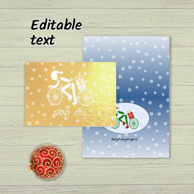 Swedish Merry Christmas cyclist Foil Card (Creator Uploaded)