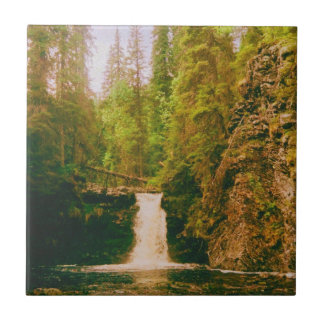 Swedish Moody Waterfall, Hälsingland, Sweden Tile
