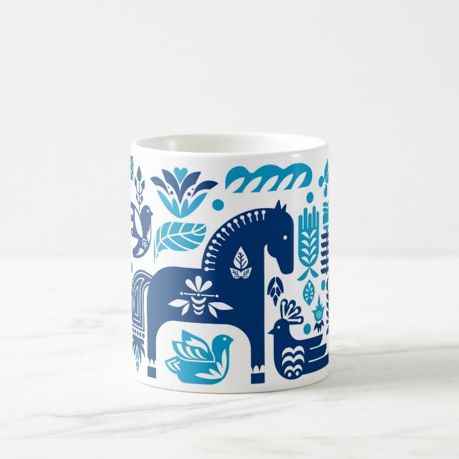 Swedish Navy and Blue Dala Mug (Center)