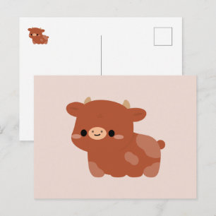 Swedish Red Cow Holiday Postcard