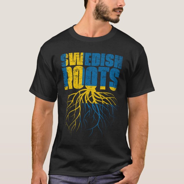 Swedish Roots Sweden Heritage Flag T-Shirt (Front)