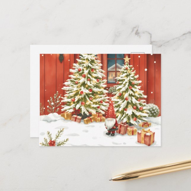 Swedish Santa. Christmas Card (Front/Back In Situ)