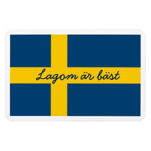 Swedish Saying Flag Theme Lagom Ar Bast Magnet