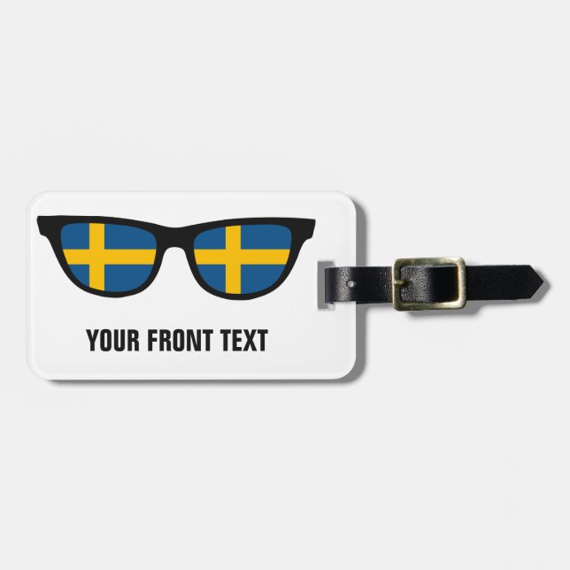 Swedish Shades custom luggage tag (Front Horizontal)